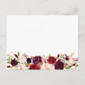 Marsala en Pink Floral Wedding Wishes Kaarten (Achterkant)