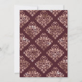 Marsala en Roos Gold Floral Virtual Shower Kaart (Achterkant)