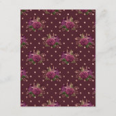 Marsala en Roos Gold Floral Wedding Guest - Gegeve Informatiekaartje (Achterkant)