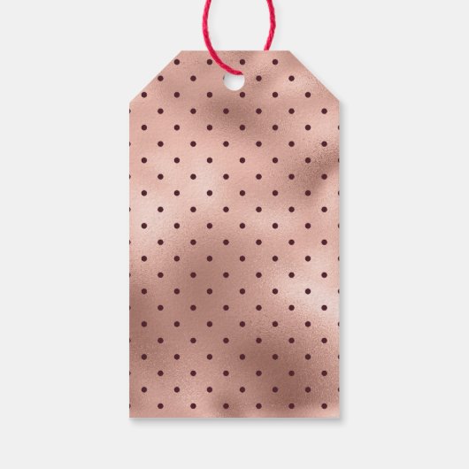 Marsala en Roos Gouden Bloemen Cadeaulabel (Achterkant)