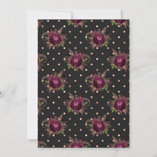 Marsala en Roos Gouden Bloemendouche per Mail Kaart (Achterkant)