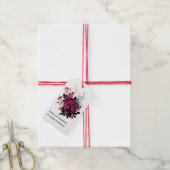Marsala en Rose Goud Bloemmotief Cadeaulabel (Met Touw)