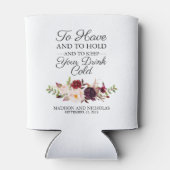 Marsala en Roze Bloem Bruiloft Kan Koelers Blikjeskoeler (Achterkant)