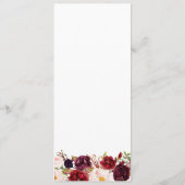 Marsala en Roze Bloemen Bruiloft Menu Rack Kaarten (Achterkant)