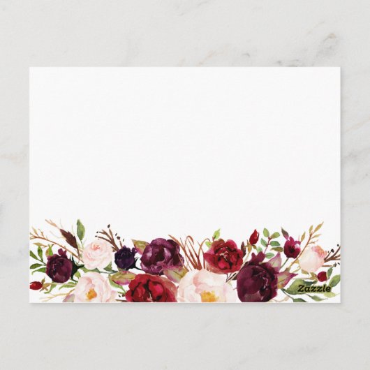 Marsala en roze Bloemen Datum Nacht Ideeën Kaarten (Achterkant)