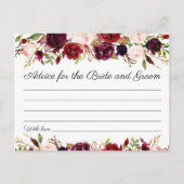 Marsala- en roze bloemen Huwelijksadvieskaarten Advieskaart (Voorkant)