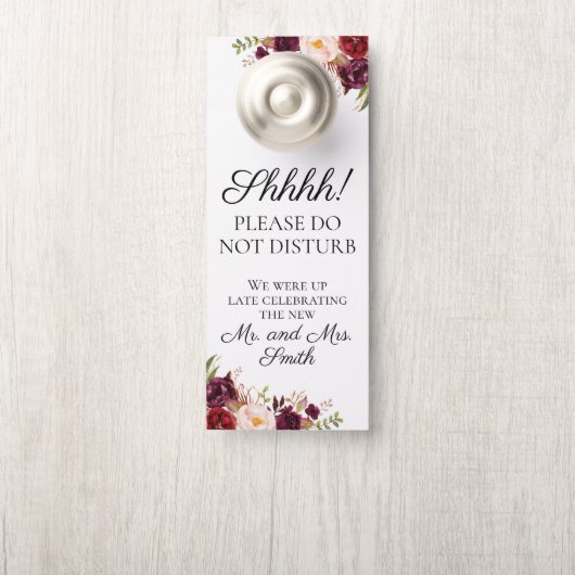 Marsala en roze bloemenbruiloft deur hangers (Op knop)