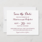 Marsala en roze bloemenfoto Bewaar de datumkaarten Save The Date (Achterkant)