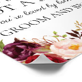 Marsala en roze Floral Kies een zitplaats zonder t Poster (Hoek)