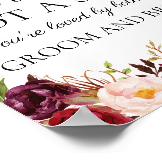 Marsala en roze Floral Kies een zitplaats zonder t Poster (Hoek)