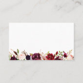 Marsala en Roze Huwelijksregister Plaats Kaarten Visitekaartje (Achterkant)