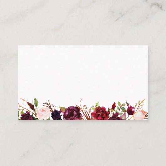 Marsala en Roze Huwelijksregister Plaats Kaarten Visitekaartje (Achterkant)