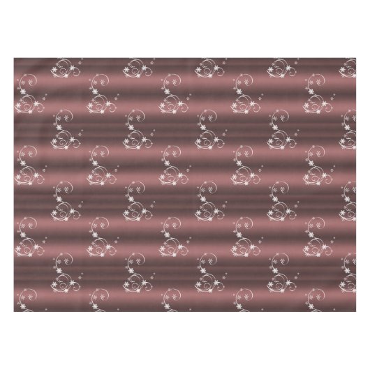 Marsala en White Swirls Kerstmis Tafelkleed (Voorkant (Horizontaal))