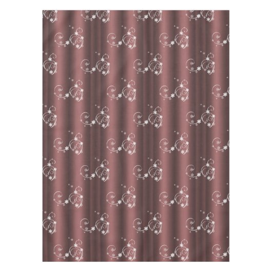 Marsala en White Swirls Kerstmis Tafelkleed (Voorkant)