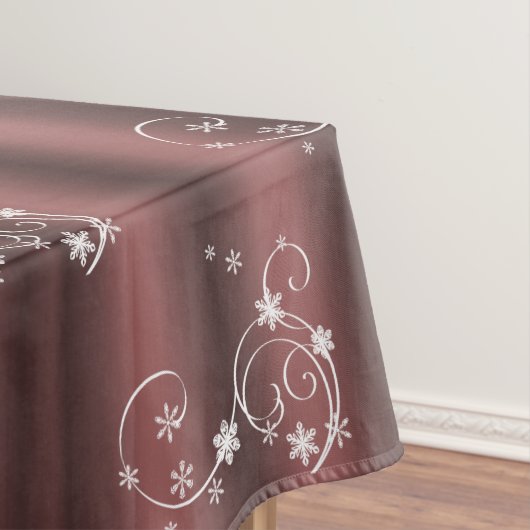 Marsala en White Swirls Kerstmis Tafelkleed (Voorbeeld)