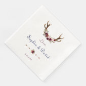Marsala Floral Antlers marinemacht Blue Fall Weddi Servet (Hoek)