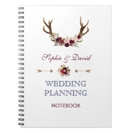 Marsala Floral Antlers marinemacht Notitieboek