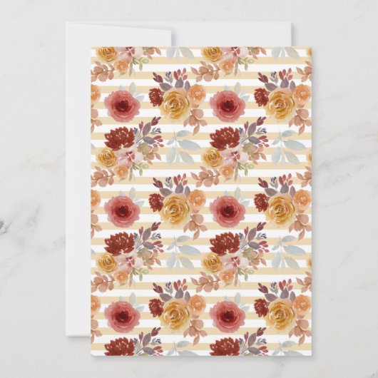 Marsala Floral Baby shower Uitnodiging (Achterkant)