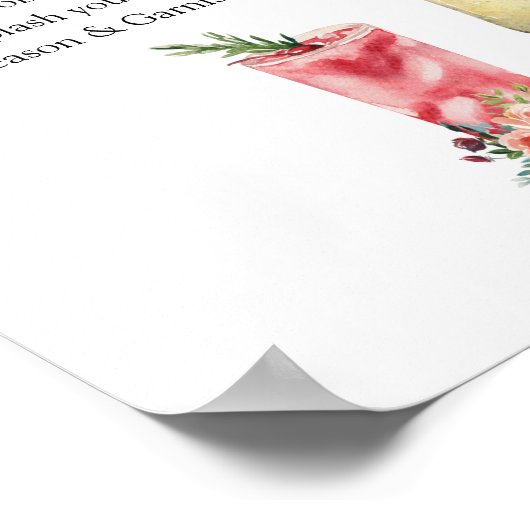 Marsala Floral Bloody en Bubble Bar Poster (Hoek)