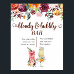 Marsala Floral Bloody en Bubble Bar Poster<br><div class="desc">Marsala Floral Bloody en Bubble Bar Poster</div>