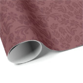 Marsala Floral Damask Wrapping Paper Cadeaupapier (Rol Hoek)