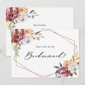 Marsala Floral Geometric zal je mijn Bridesmaid zi (Voorkant / Achterkant)