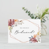 Marsala Floral Geometric zal je mijn Bridesmaid zi (Staand voorkant)