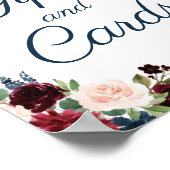 Marsala Floral Gifts and Kaart Table Sign Poster (Hoek)
