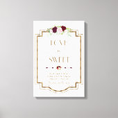 Marsala Floral Gold Herfst Love is Sweet Sign Canvas Afdruk (Voorkant)