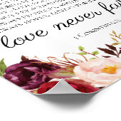 Marsala Floral Love heeft nog nooit 1 Corinthians  Poster (Hoek)