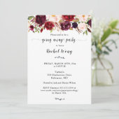 Marsala Floral Moving Away Party Foto Kaart (Staand voorkant)