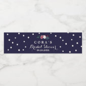 Marsala Floral Navy en Confetti Vrijgezellenfeest Waterfles Etiket (Enkel label)