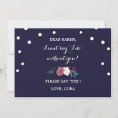 Marsala Floral op de marine zal je mijn Bridesmaid Kaart (Achterkant)