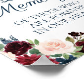 Marsala Floral van Navy in Loeon Memory Sign Poste Poster (Hoek)