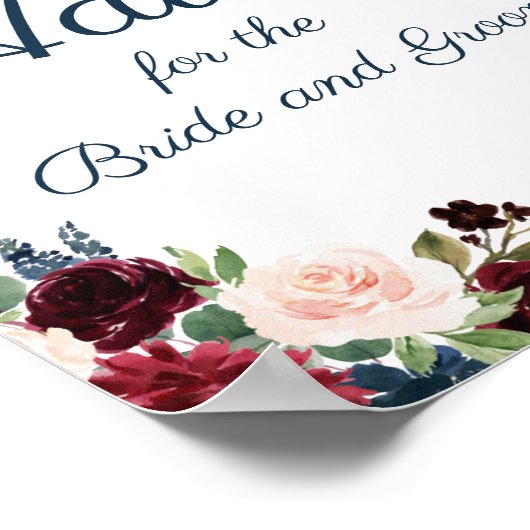 Marsala Floral Wedding Advice Poster (Hoek)