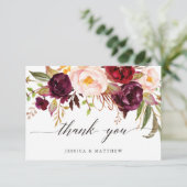 Marsala Floral Wedding Bedankt 2-Side3 (Staand voorkant)