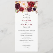 Marsala Floral Wedding Programme, 4163 Programmakaart (Voorkant)