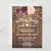 Marsala Floral Wedding Reception Kaart (Voorkant)