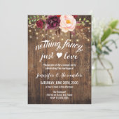 Marsala Floral Wedding Reception Kaart (Staand voorkant)