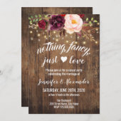 Marsala Floral Wedding Reception Kaart (Voorkant / Achterkant)