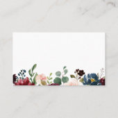 Marsala Floral Wedding Registry Invoegen Kaarten Visitekaartje (Achterkant)