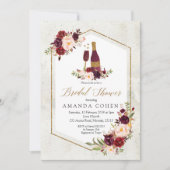 Marsala Floral Wine Tasting Vrijgezellenfeest Kaart (Voorkant)