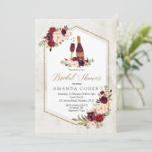 Marsala Floral Wine Tasting Vrijgezellenfeest Kaart (Staand voorkant)