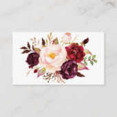 Marsala Flowers baby shower Luier Raffle Cards Informatiekaartje (Achterkant)