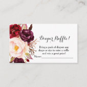Marsala Flowers baby shower Luier Raffle Cards Informatiekaartje (Voorkant)