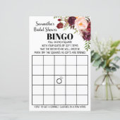 Marsala Flowers Bridal Bingo Weddenschap (Staand voorkant)
