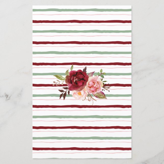 Marsala Flowers Bridal Bingo Weddenschap (Achterkant)