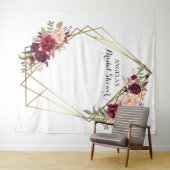 Marsala flowers Bridal Shower photo backdrop  Wandkleed (In Situ (horizontaal))