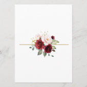 Marsala Flowers & Gold Lijst Baby shower Menu (Achterkant)