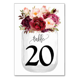 Marsala Flowers Mason Jar Country Weddenschap Kaart